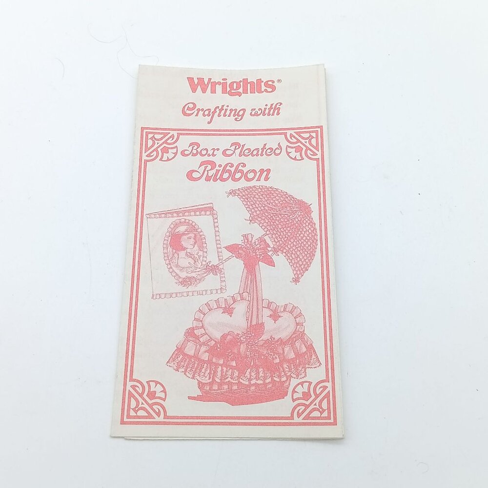 Vintage Wrights Crafting with Box Pleated Ribbon Pattern and Instructions 1980s